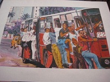 Original Aquarell "Straßenszene Havanna, Kuba"