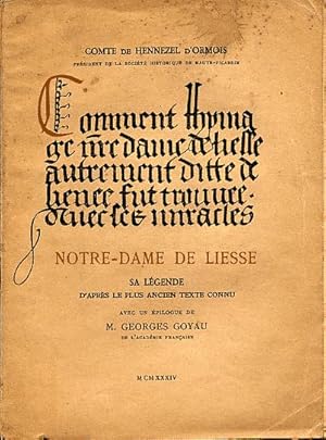 Imagen del vendedor de Notre-Dame de Liesse, sa lgende d'aprs les plus anciens textes connus a la venta por L'ivre d'Histoires