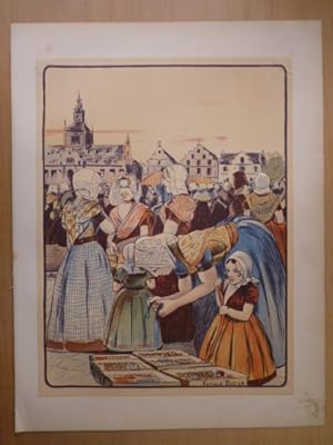 Seller image for L'Estampe Moderne. Un march� en Z�lande. Lithographie Originale for sale by Librairie Le Feu Follet