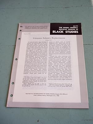 Seller image for VOLUNTEER INFANTRY REPLACEMENTS (Bobbs-Merrill Reprint Series in Black Studies: BC-174) for sale by Cream Petal Goods