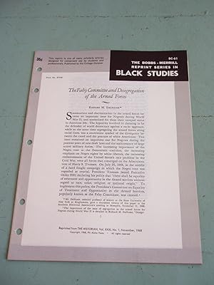 Seller image for THE FAHY COMMITTEE AND DESEGREGATION OF THE ARMED FORCES (Bobbs-Merrill Reprint Series in Black Studies: BC-61) for sale by Cream Petal Goods