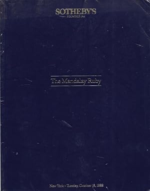 Imagen del vendedor de Sotheby's New York The Madalay Ruby October 18, 1988. a la venta por Charles Lewis Best Booksellers