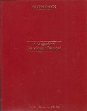 Imagen del vendedor de Sotheby's New York A Magnificent Pear-Shaped Diamond April 19, 1988. a la venta por Charles Lewis Best Booksellers