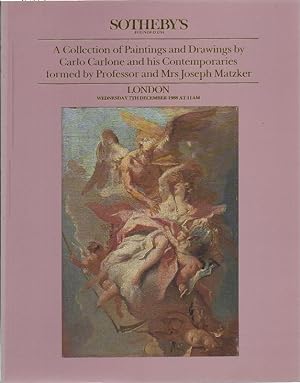 Imagen del vendedor de Sotheby's London A Collection of Paintings and Drawings by Carlo Carlone and His Contemporaries Formed by Professor and Mrs. Joseph Matzker. 7th December 1988. a la venta por Charles Lewis Best Booksellers