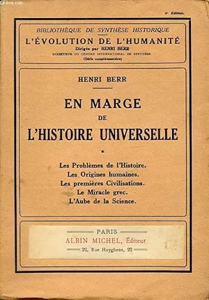 Bild des Verkufers fr EN MARGE DE L HISTOIRE UNIVERSELLE zum Verkauf von Le-Livre