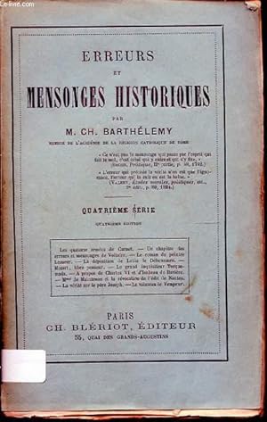 Seller image for ERREURS ET MENSONGES HISTORIQUES QUATRIEME SERIE for sale by Le-Livre