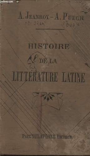 Bild des Verkufers fr HISTOIRE DE LA LITTERATURE LATINE zum Verkauf von Le-Livre