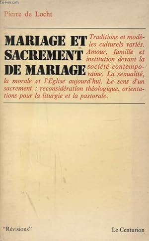 Bild des Verkufers fr MARIAGE ET SACREMENT DE MARIAGE zum Verkauf von Le-Livre
