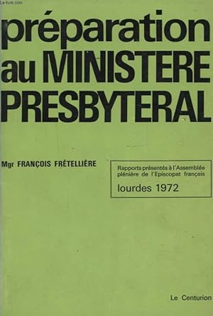 Imagen del vendedor de PREPARATION AU MINISTRE PRESBYTERAL a la venta por Le-Livre