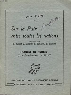 Immagine del venditore per SUR LA PAIX ENTRE TOUTES LES NATIONS venduto da Le-Livre
