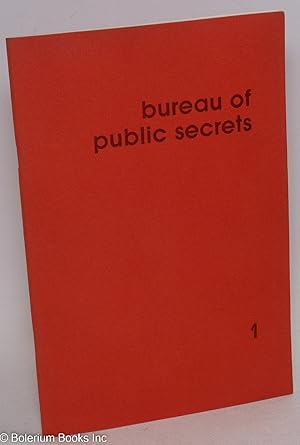 Imagen del vendedor de Bureau of Public Secrets 1 a la venta por Bolerium Books Inc.