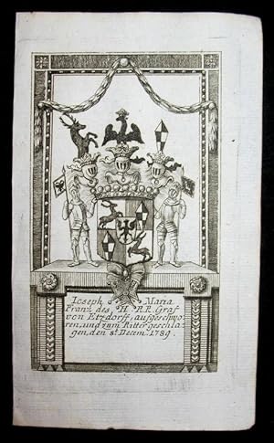 Bild des Verkufers fr Kupferstich-Wappen. Joseph Maria Franz des HRR Graf von Etzdorff. zum Verkauf von Antiquariat Thomas Rezek