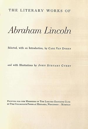 THE LITERARY WORKS OF ABRAHAM LINCOLN