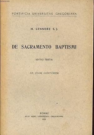 Image du vendeur pour DE SACRAMENTO BAPTISMI mis en vente par Le-Livre
