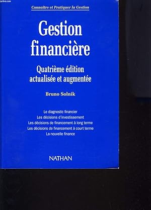 Immagine del venditore per GESTION FINANCIERE - QUATRIEME EDITION ACTUALISEE ET AUGMENTEE venduto da Le-Livre