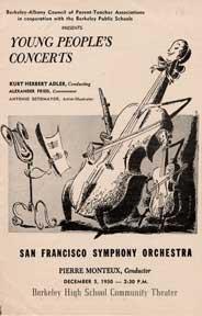 Seller image for Young People's Concerts programme for December 5, 1950 at Berkeley High School Community Theater, Pierre Monteux, conductor. for sale by Wittenborn Art Books