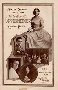 Second Season 1927-1928. The Selby C. Oppenheimer Concert Series.