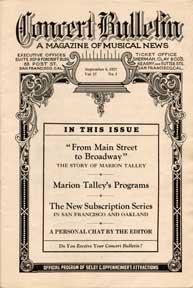 Concert Bulletin: A Magazine of Musical News, Vol. 17, No. 1.