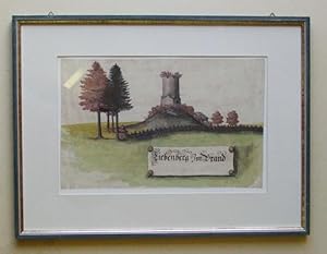 Bild des Verkufers fr Die Alte Burg Liebenberg Im Brand. Faksimiliertes Aquarell aus Zrcherische Burgen u. Schlsser aus dem Jahre 1673. zum Verkauf von antiquariat peter petrej - Bibliopolium AG