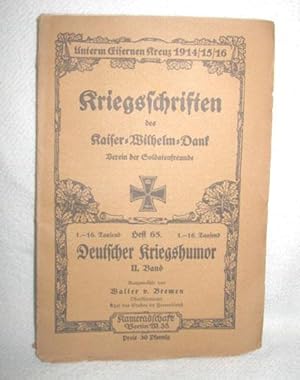 Imagen del vendedor de Deutscher Kriegshumor II. Band a la venta por Antiquariat Zinnober