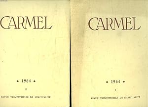 Bild des Verkufers fr CARMEL ANNEE 1964 COMPLETE EN 4 FASCICULES. JERUSALEM. LE CANTIQUE DES CANTIQUES. LA GLOIRE DE DIEU C EST L HOMME VIVANT. L AFRIQUE NOUVELLE PATRIE DU CHRIST. zum Verkauf von Le-Livre