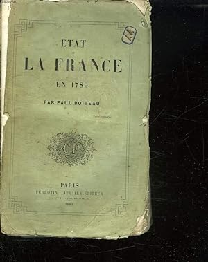Bild des Verkufers fr ETAT DE LA FRANCE EN 1789. zum Verkauf von Le-Livre