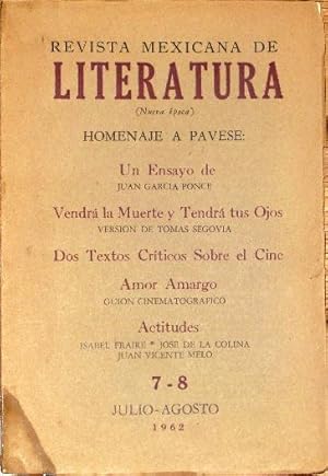 Revista Literaria De Literatura Nueva Epoca Homenaje a Pavese, 7- 8 julio- Agosto