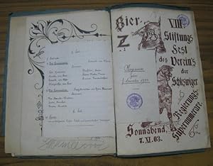 Sammelband 1895 - 1906, enthaltend 29 Festzeitungen, Lieder, Programme: 1) Lieder zum Abituriente...