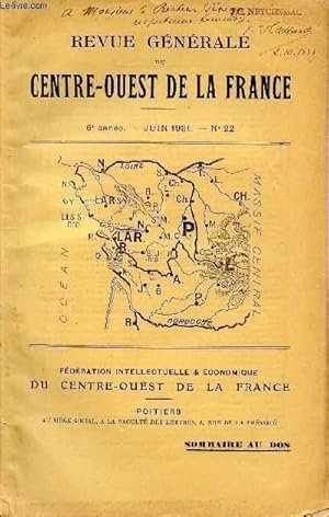 Seller image for REVUE GENERALE DU CENTRE OUEST DE LA FRANCE / 6 ANNEE - JUIN 1931 - N22 for sale by Le-Livre