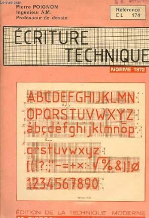 Imagen del vendedor de ECRITURE TECHNIQUE - REFERENCE EL 174 / NORME 1972. a la venta por Le-Livre