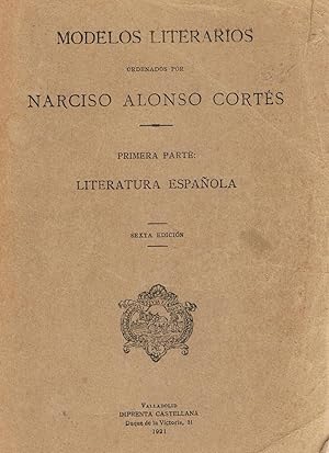 Seller image for MODELOS LITERARIOS. 1 parte. LITERATURA ESPAOLA for sale by Librera Torren de Rueda