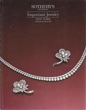 Sotheby's New York Important Jewelery June 10, 1986 SALE 5474.