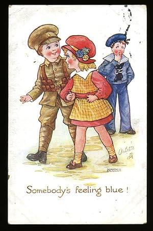 Imagen del vendedor de Comic Colour Illustrated Postcard with the Caption Saying 'Somebody's Feeling Blue' a la venta por Little Stour Books PBFA Member