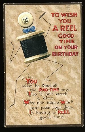 Imagen del vendedor de Comic Colour Illustrated Postcard with the Caption Saying 'To wish you a reel good time on your birthday' a la venta por Little Stour Books PBFA Member
