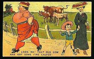 Imagen del vendedor de Comic Colour Illustrated Postcard with the Caption Saying 'Look Ma! That Old Cow Has Some Fine Calves!' a la venta por Little Stour Books PBFA Member