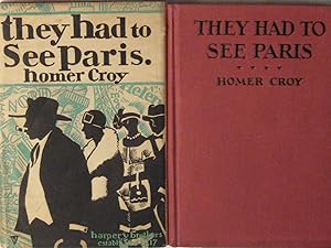 Bild des Verkufers fr They Had to See Paris. (Basis for Talkie with Will Rogers.) zum Verkauf von Brainerd Phillipson Rare Books