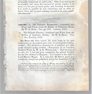 Immagine del venditore per The Orlando Innamorato Translated Into Prose And Verse From The Italian Of Frencesco Berni / The Orlando Furioso Translated Into Verse From The Italian Of Ludovico Ariosto, Volume I, Book Review venduto da Legacy Books II