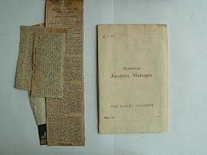 Imagen del vendedor de Monsieur Jacques Maroger. "Exposition Du XVIIIe Siecle Francais". The Dudley Galleries 169, Piccadilly, W. July 1913. a la venta por Roe and Moore