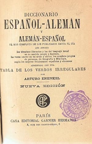 Bild des Verkufers fr DICCIONARIO ESPAOL  ALEMN Y ALEMN  ESPAOL. Con tabla de los verbos irregulares zum Verkauf von Librera Torren de Rueda