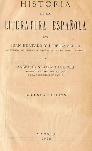 Seller image for HISTORIA DE LA LITERATURA ESPAOLA. for sale by Librera Torren de Rueda