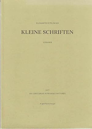 Bild des Verkufers fr Kleine Schriften. Keramik. / Elisabeth Ettlinger zum Verkauf von Licus Media