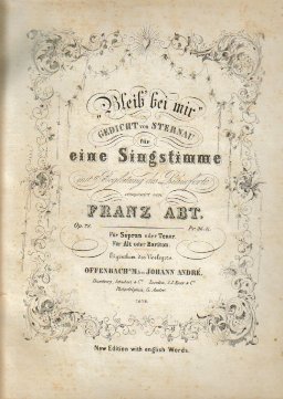 "Bleib bei mir" (Gedicht von Sternau für eine Singstimme mit Begleitung des Pianoforte, für Sopra...
