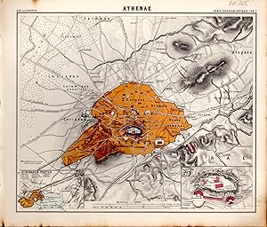 Image du vendeur pour MAP: "Athenae".from Orbis Terrarum Antiquus I Scholarum Usum Descriptus mis en vente par Dorley House Books, Inc.