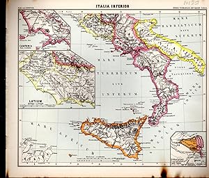Image du vendeur pour MAP: "Italia Inferior" (Southern Italy).from Orbis Terrarum Antiquus I Scholarum Usum Descriptus mis en vente par Dorley House Books, Inc.