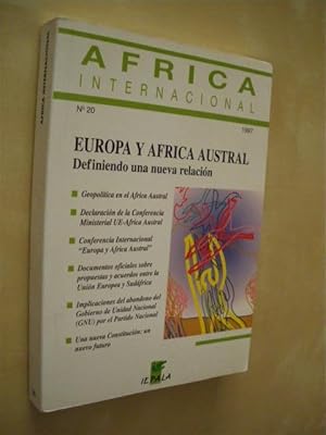 Imagen del vendedor de FRICA INTERNACIONAL N20. EUROPA Y EL FRICA AUSTRAL. DEFINIENDO UNA NUEVA RELACIN a la venta por LIBRERIA TORMOS