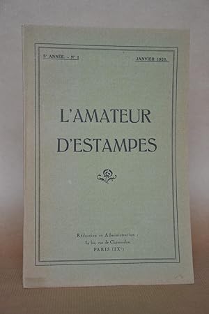 Image du vendeur pour L'amateur D'estampes, 5 me Anne, n 1 mis en vente par Librairie Raimbeau