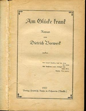 Imagen del vendedor de Am Glcke krank. Roman. a la venta por Antiquariat am Flughafen