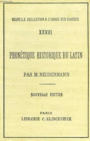 Immagine del venditore per PRECIS DE PHONETIQUE HISTORIQUE DU LATIN venduto da Le-Livre