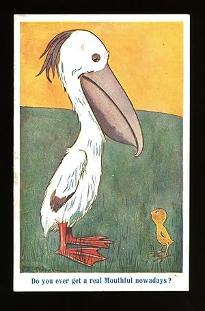 Imagen del vendedor de Comic Colour Illustrated Postcard with the Caption Saying 'Do you ever get a real mouthful nowadays?' [Comique Series No. 2409] a la venta por Little Stour Books PBFA Member
