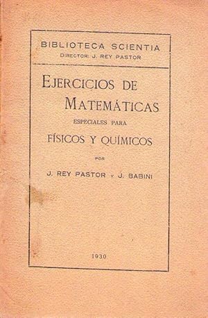 Imagen del vendedor de EJERCICIOS DE MATEMATICAS ESPECIALES PARA FISICOS Y QUIMICOS a la venta por Buenos Aires Libros